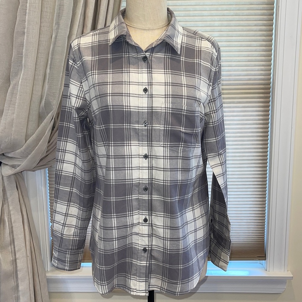 Banana Republic Soft Wash Oxford Plaid Flannel Button Down Shirt